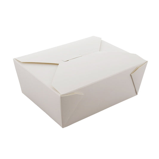 6" x 4-3/4" x 2.5" #8 White Folded Takeout Box