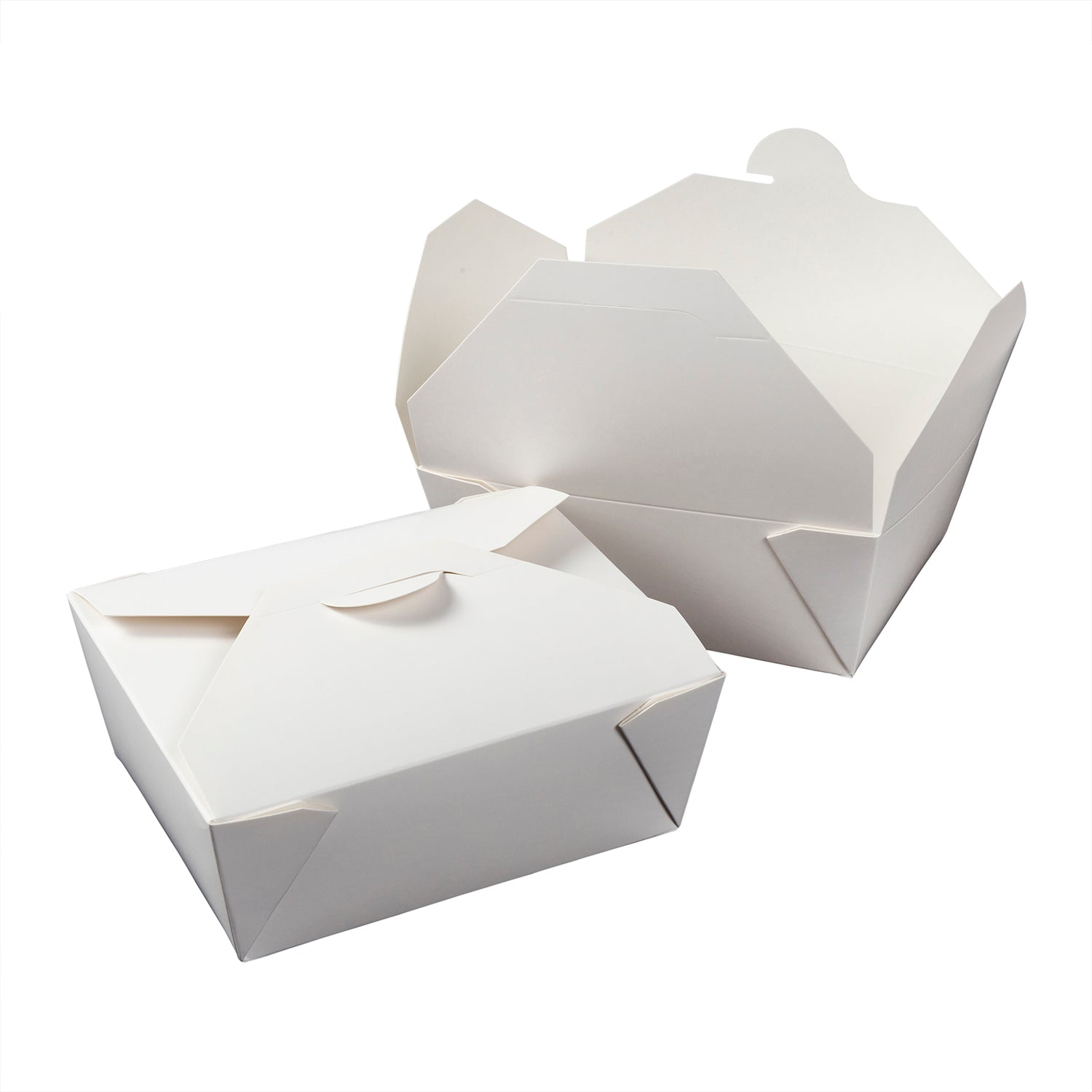 #8 White 6" x 4-3/4" x 2.5" Folded Takeout Boxes