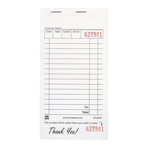 White Guest Checks-1 Part Booked