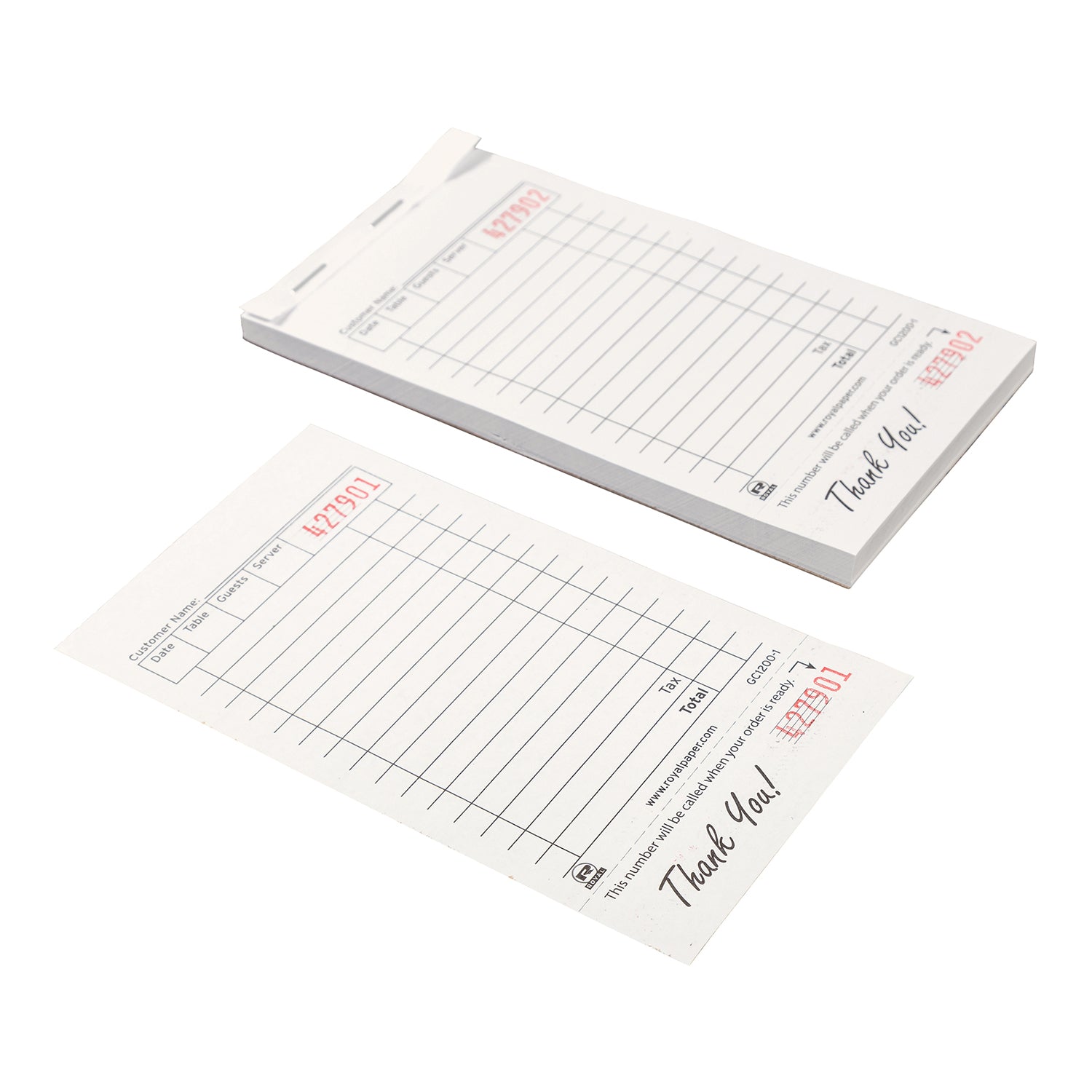 White Guest Checks-1 Part Booked