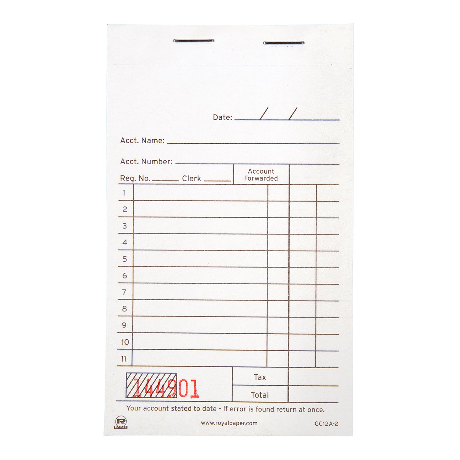 White Carbon Sales Book-2 Part Booked
