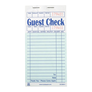Green Guest Check-1 Part Booked