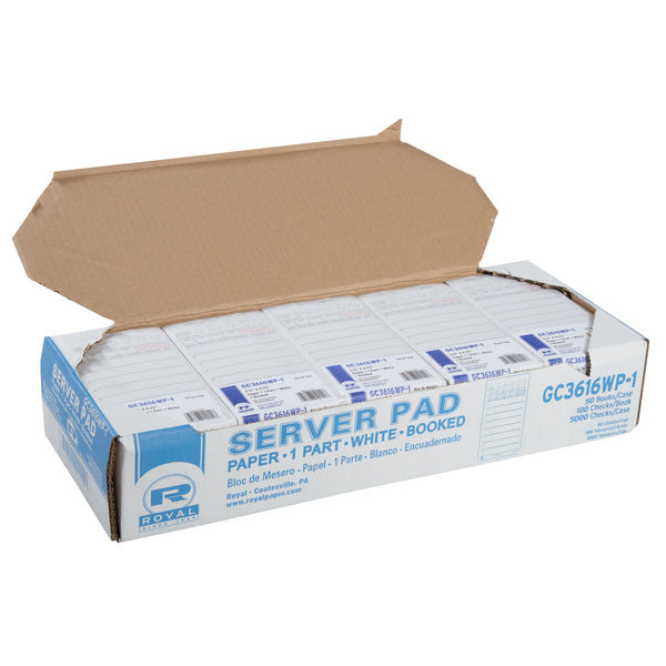 open case of White Server Pads Paper-1 Part Booked