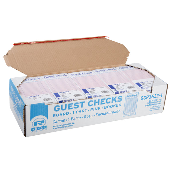 Open case of Pink Guest Checks -1 Part Booked