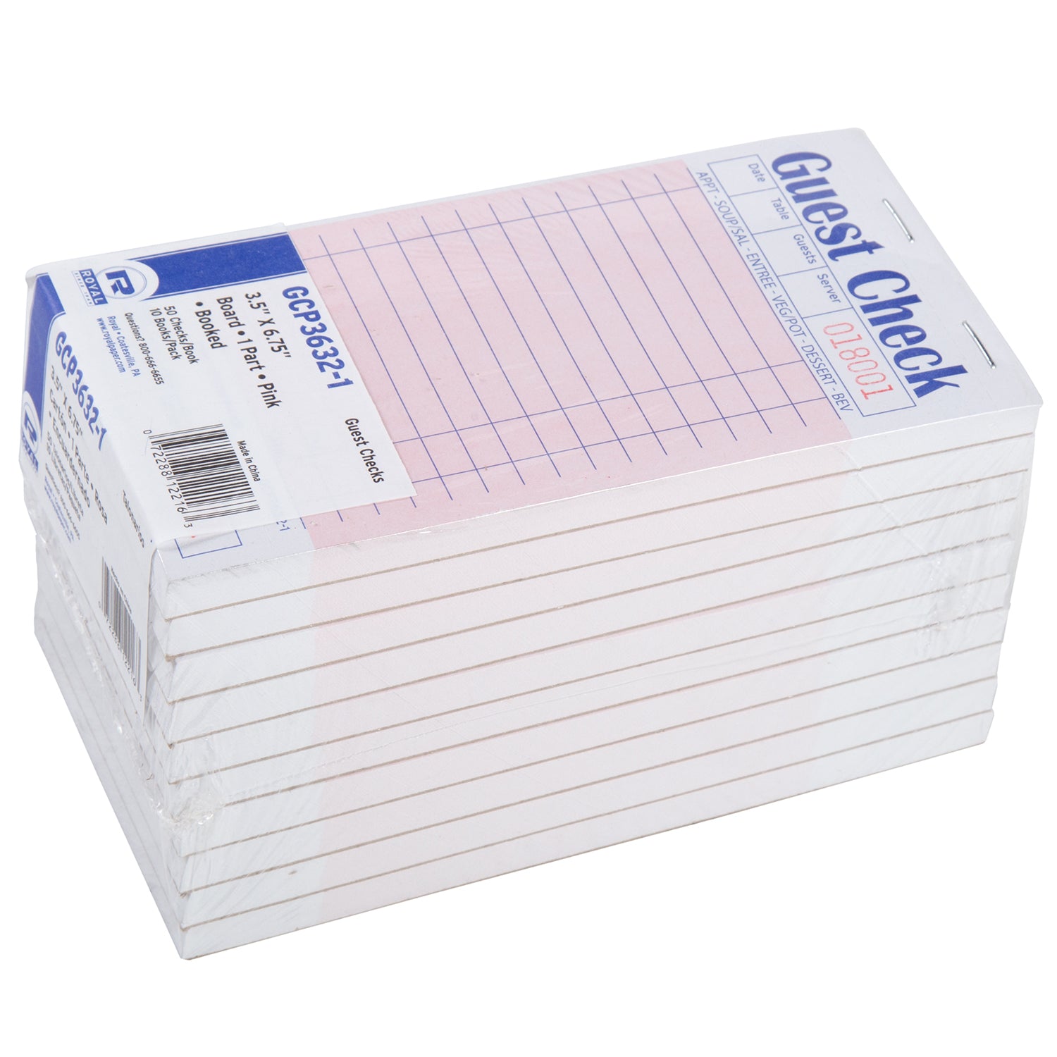1-part Guest Check with stub – 20 libri/50 controlli 1-part Guest Check with stub – 20 libri/50 controlli