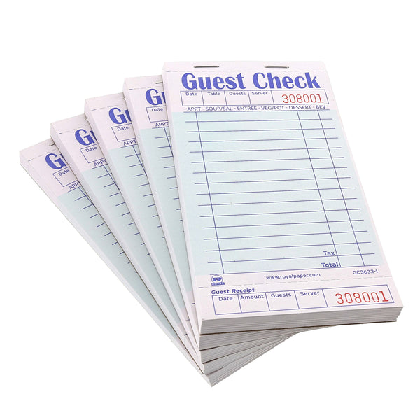 Green Guest Checks-1 Part Booked Stacked