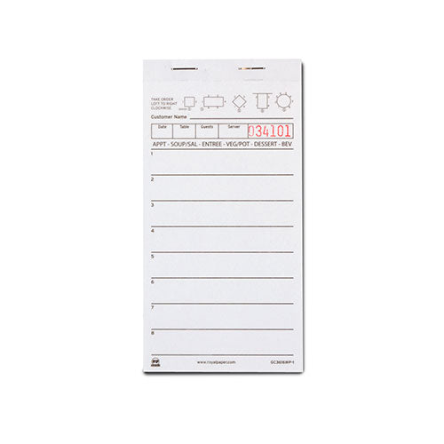 White Server Pad Paper-1 Part Booked