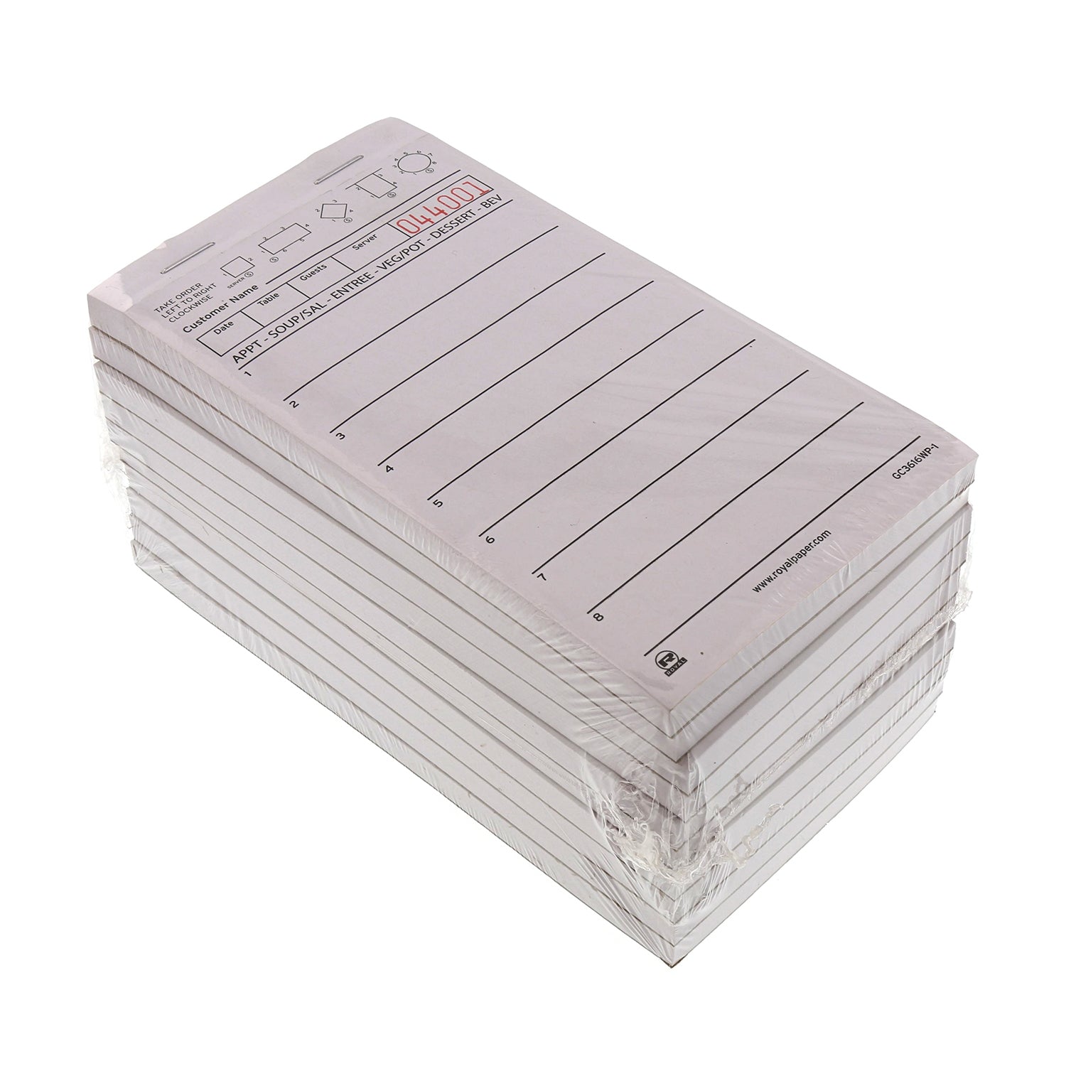 White Server Pad Paper-1 Part Booked Package