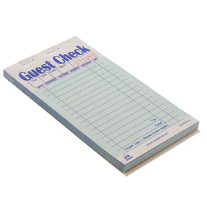 Green Carbonless Guest Check-2 Part Booked