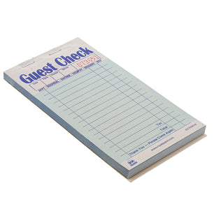 Green Carbonless Guest Check-2 Part Booked