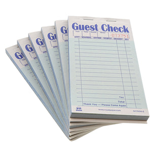 Green Carbonless Guest Checks-2 Part Booked Stacked
