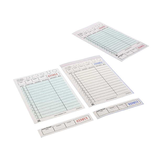 Green Carbonless Guest Checks-2 Part Loose Kitchen and Customer Copy