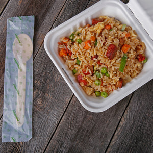Fried rice in a 6 x 6 x 3.19