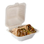 Small Molded Fiber Hinged Container with Chicken Wrap