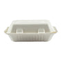 Closed Hoagie Molded Fiber Hinged Container from the front