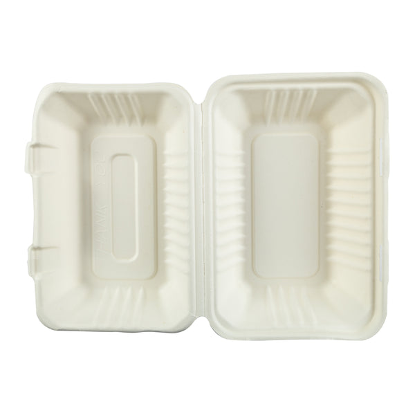 Open Hoagie Molded Fiber Hinged Container top view