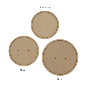 Kraft Vented Paper Lid Size Options