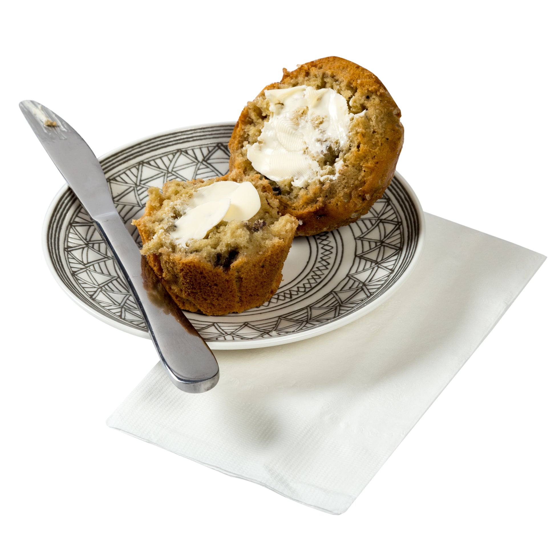 muffin on a 15" x 17" White 2-Ply Dinner Napkin