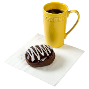 Coffee and donut on a 16.5