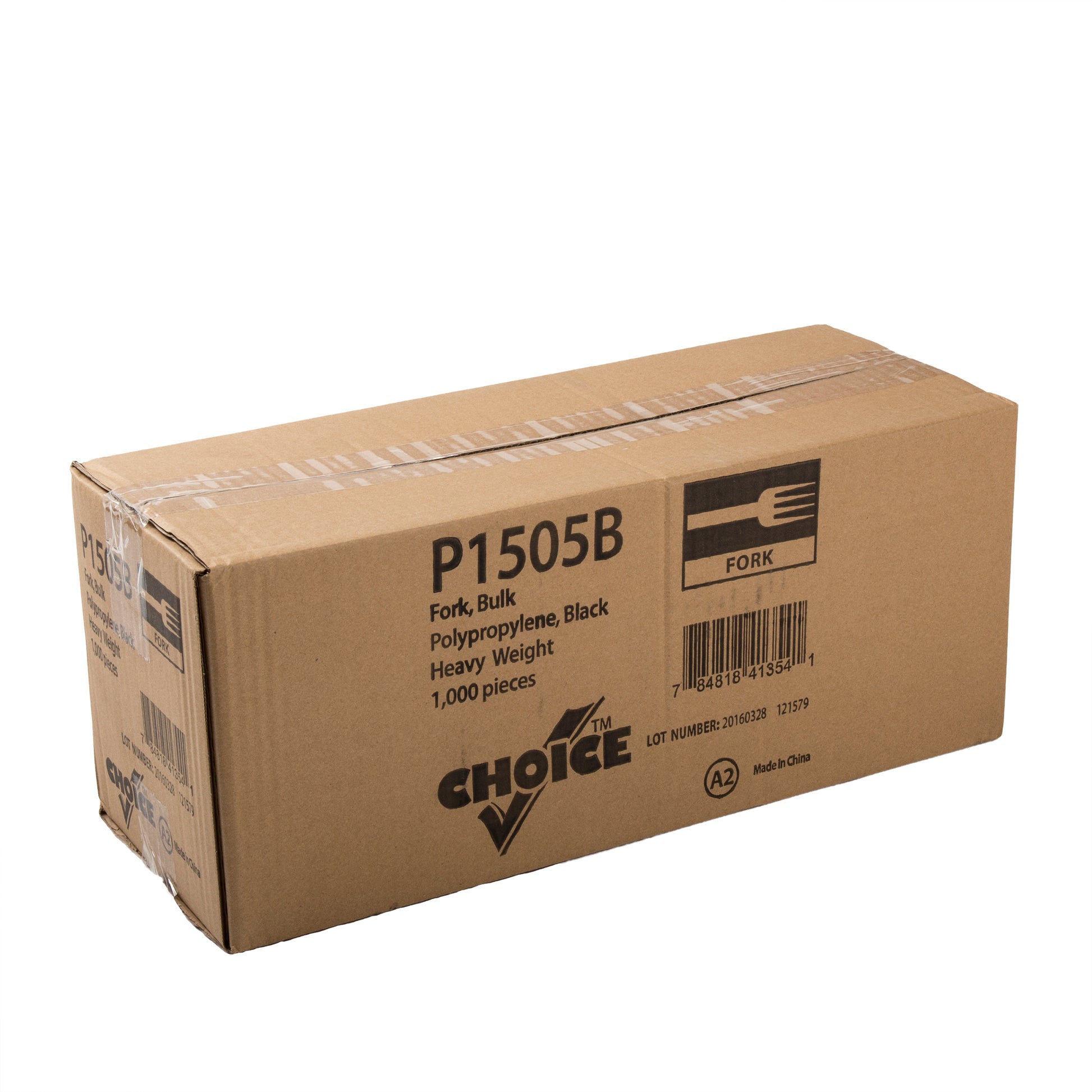 closed case of Heavy Weight Black Polypropylene Forks