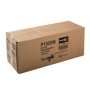 closed case of Heavy Weight White Polypropylene Forks