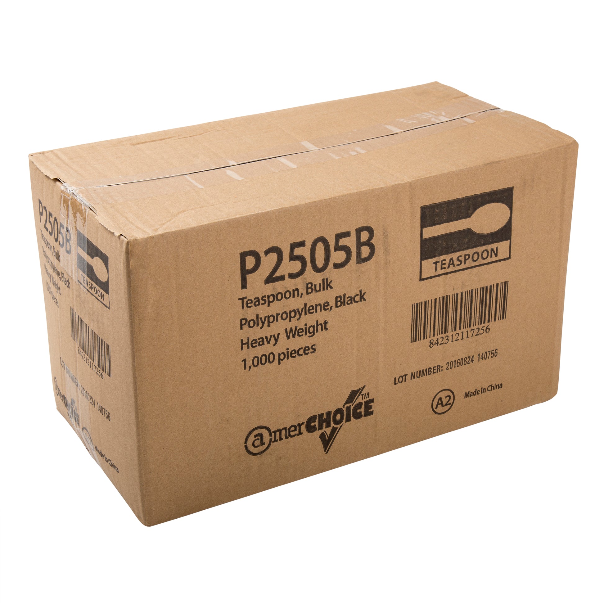 closed case of Heavy Weight Black Polypropylene Teaspoons
