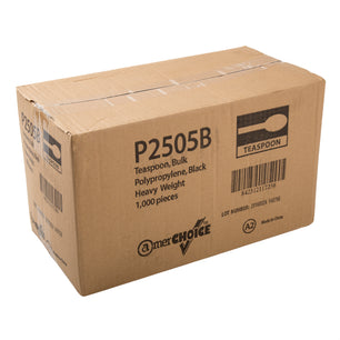 closed case of Heavy Weight Black Polypropylene Teaspoons