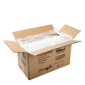 open case of Heavy Weight White Polypropylene Teaspoons