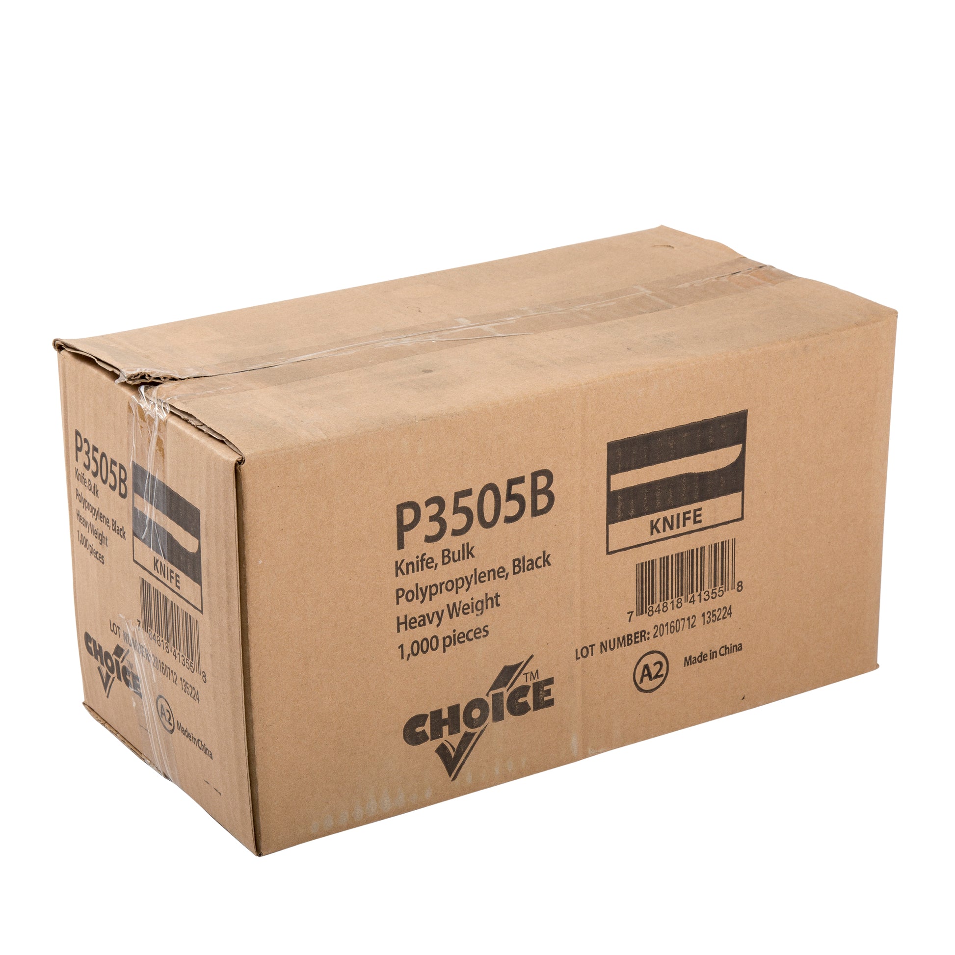 closed case of Heavy Weight Black Polypropylene Knives