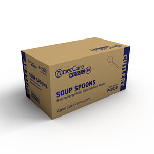 closed case of Medium Weight Black Polypropylene spoons