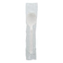 one Heavy Weight White Polypropylene Individually Wrapped Soup Spoon