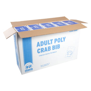 Adult Poly Bibs with Crab Design, Package of 500 - open