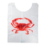 Adult Poly Bib with Crab Design laid out flat