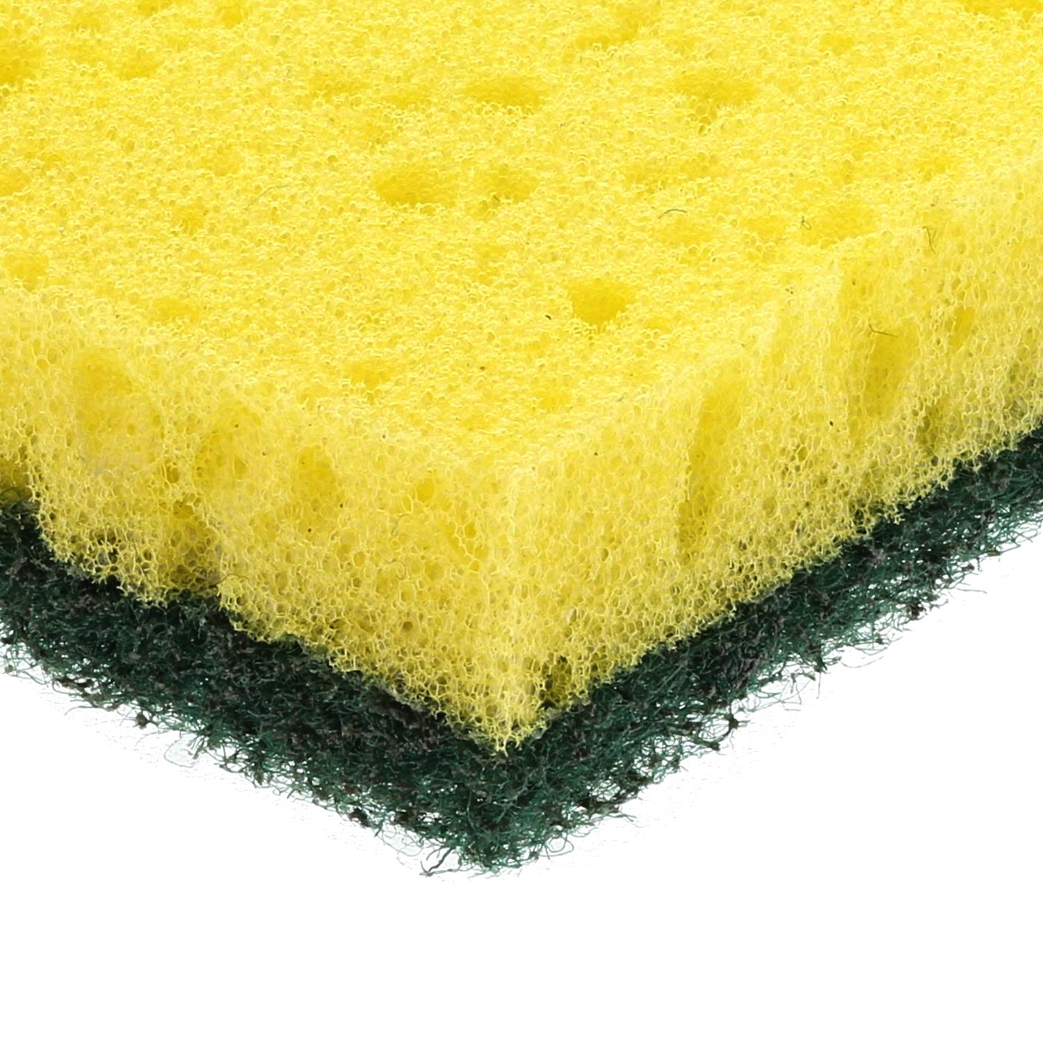 3.75" x 6.5" Green  Heavy Duty Scouring Pad/Sponge Combo Closeup