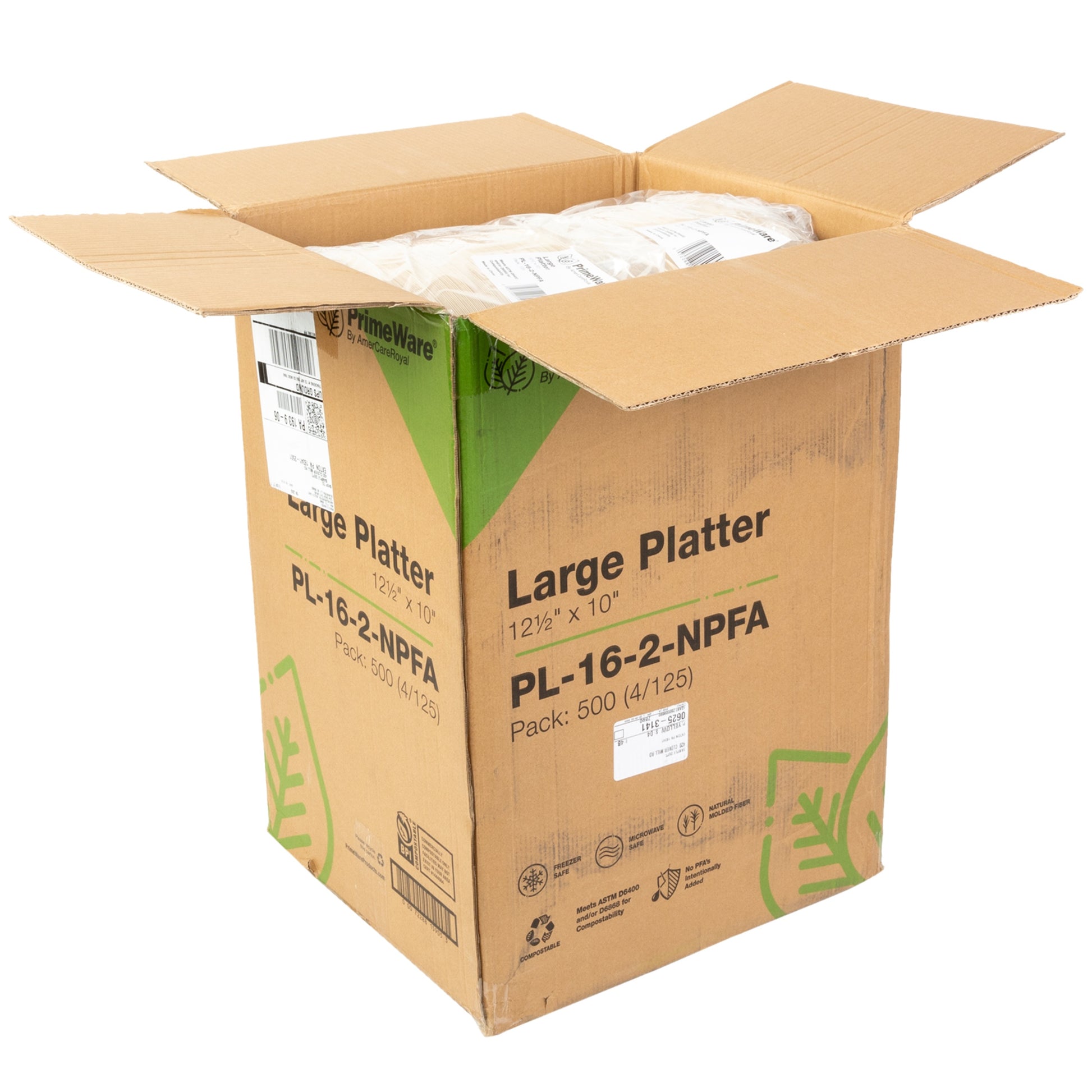 open case of No PFAS added 12.5" x 10" Large Heavy Fiber Platters