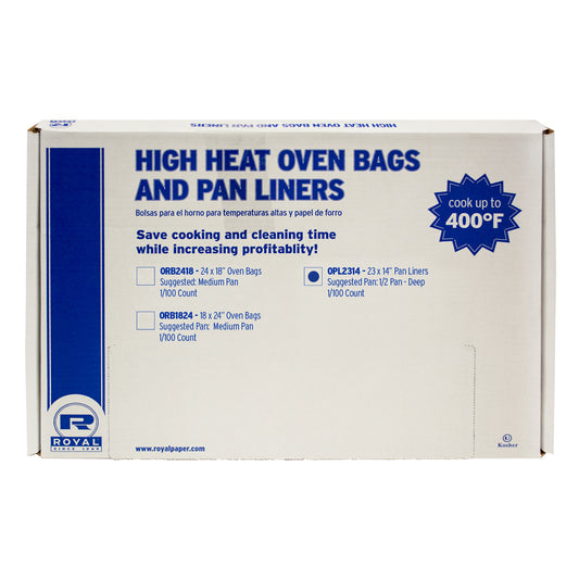 23" W x 14" L 1/2 Pan High Heat Oven Deep Pan Liner, Case of 100