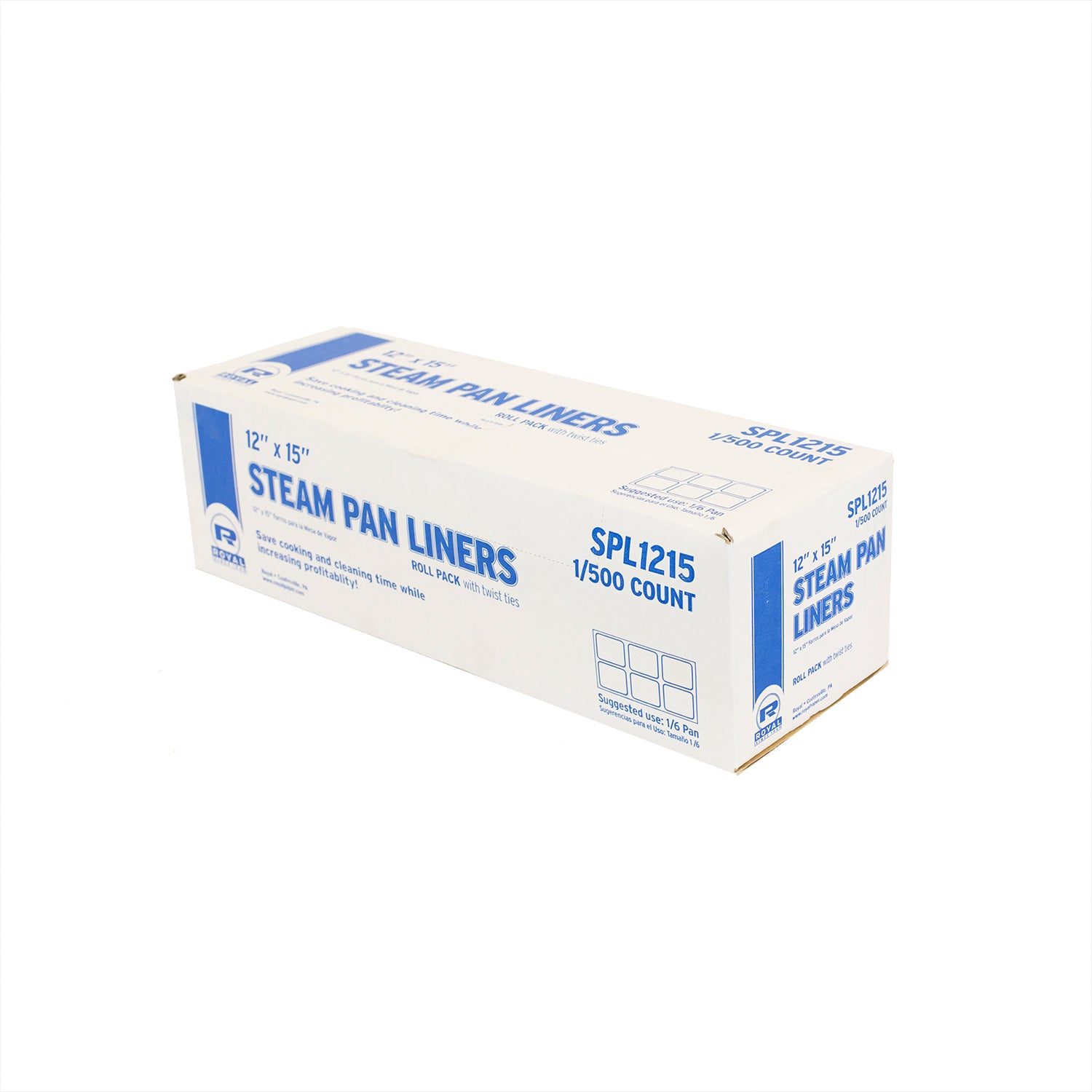 12" W x 15" L 1/6 Pan Steam Pan Liners With Twist Ties, Case of 500