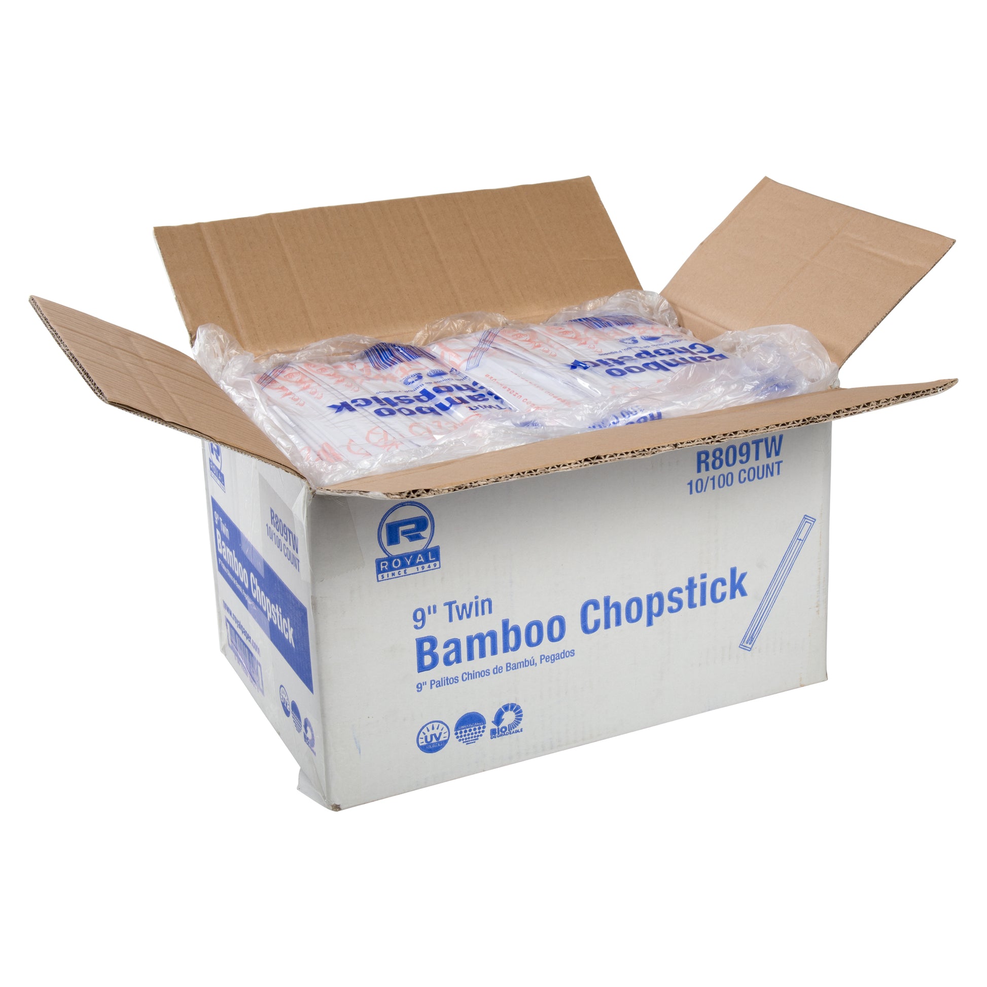open case of Twin Bamboo Chopsticks in Sleeves