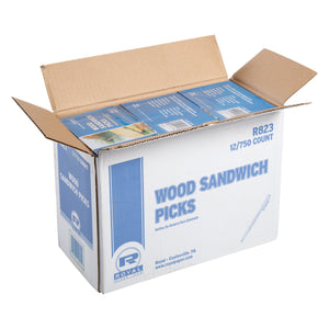 Gmark Natural Birch Wood Sandwich Picks, 3.5 Inch 750 Per Pack, Biodegradable Wooden Food Picks (750pcs/box) GM1065