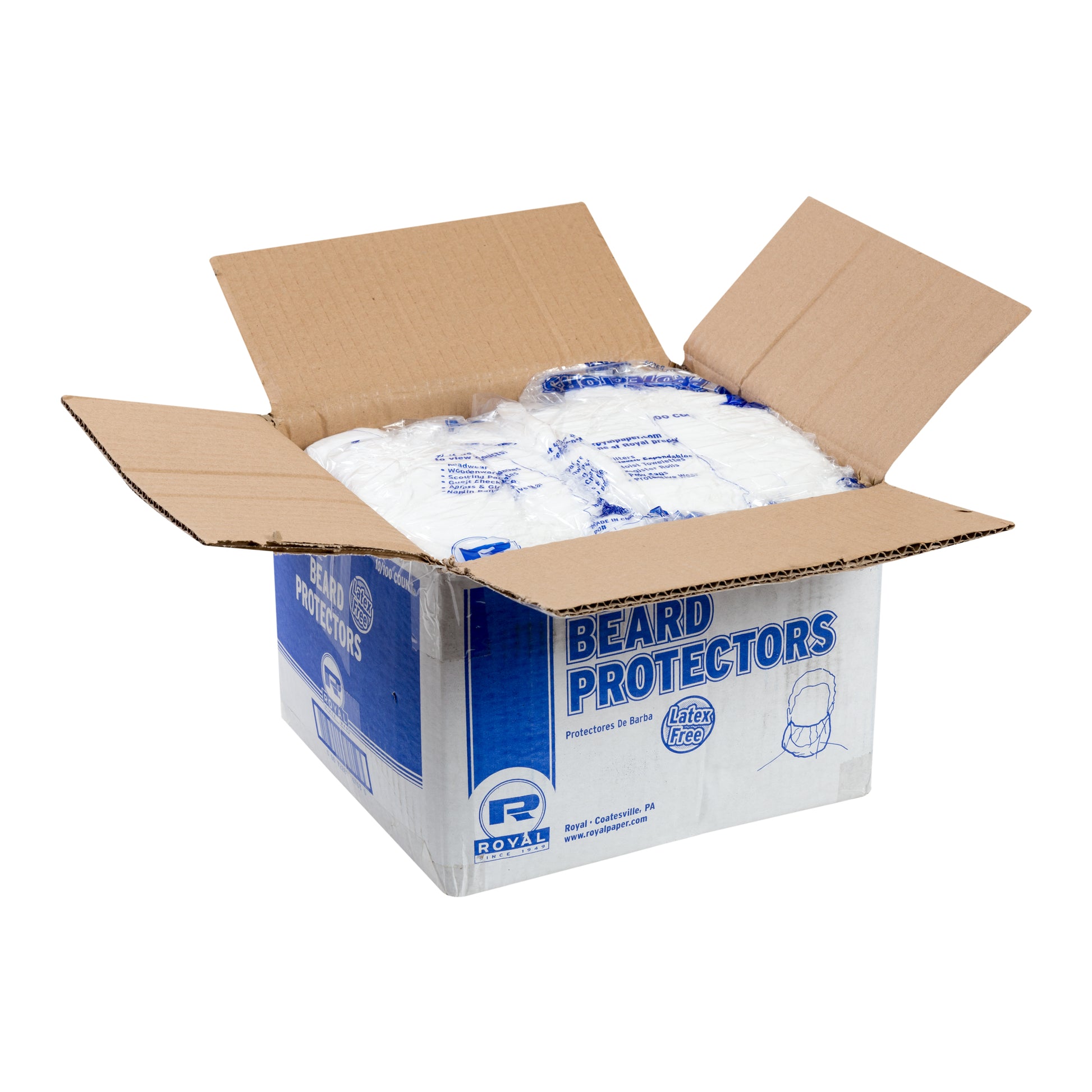 case of White Latex Free Polypropylene Beard Protectors