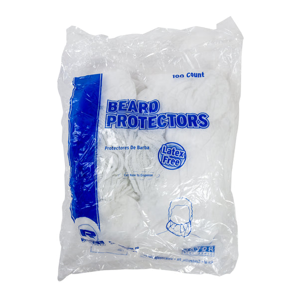 back of White Latex Free Polypropylene Beard Protectors