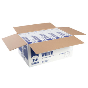 open case of White Classy Caps