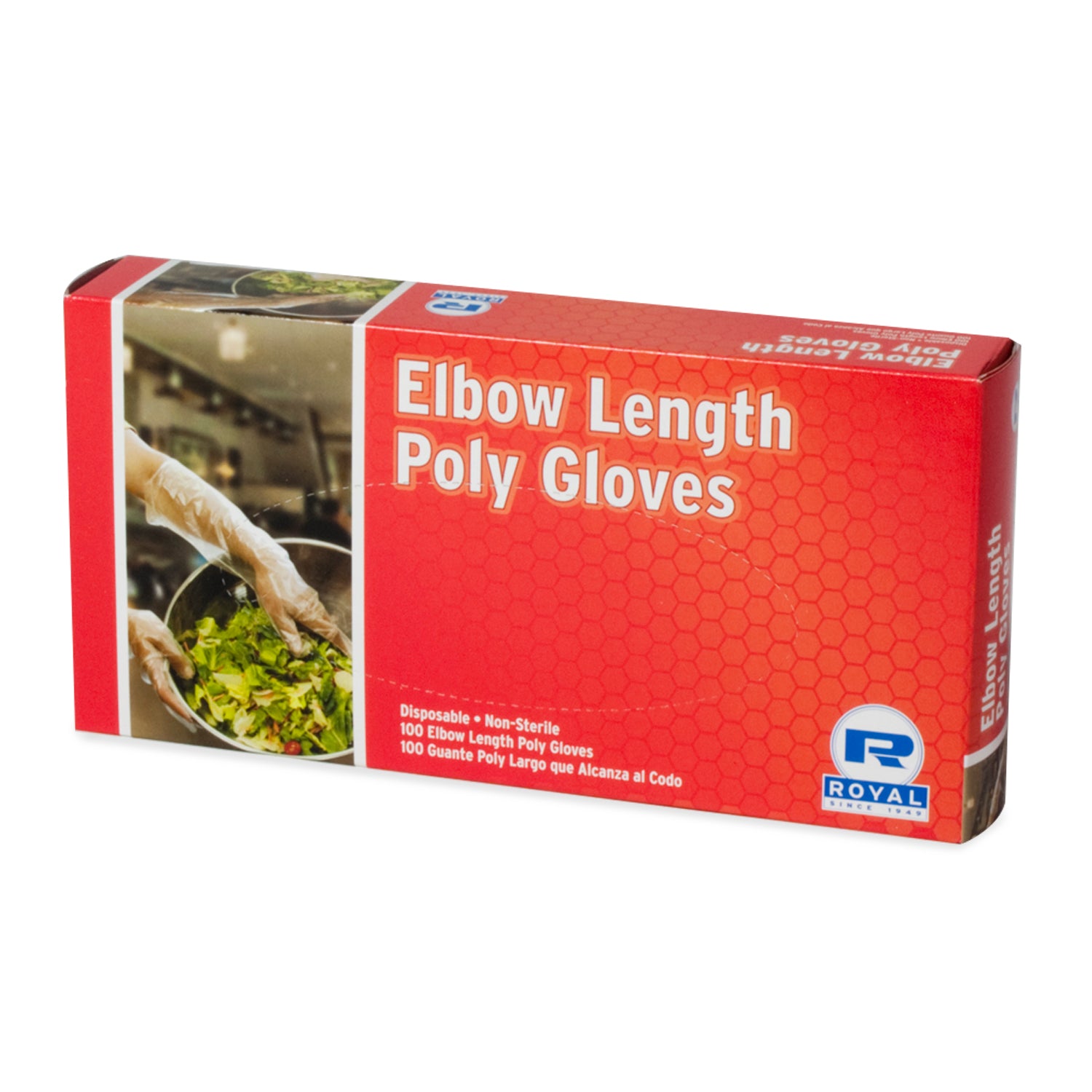 inner box of 21.5" Elbow Poly Gloves