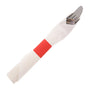 Red Paper Napkin Band with Napkin and Silverware