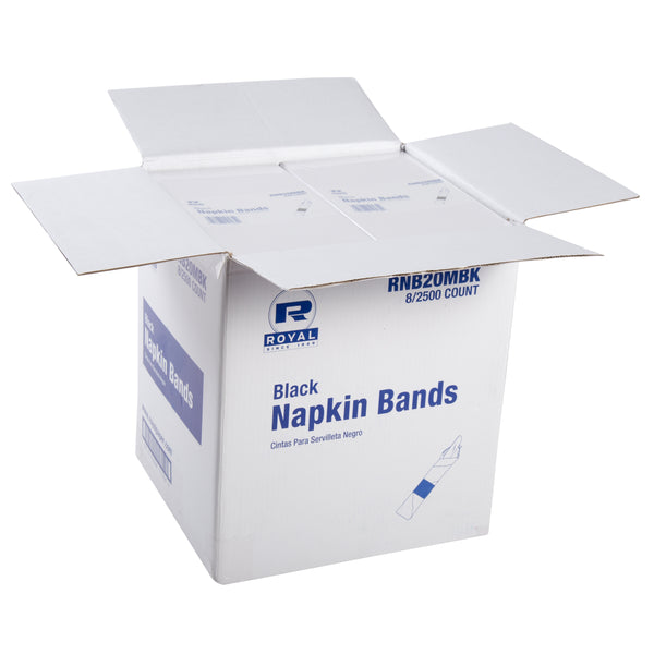 open case of Black Paper Napkin Bands