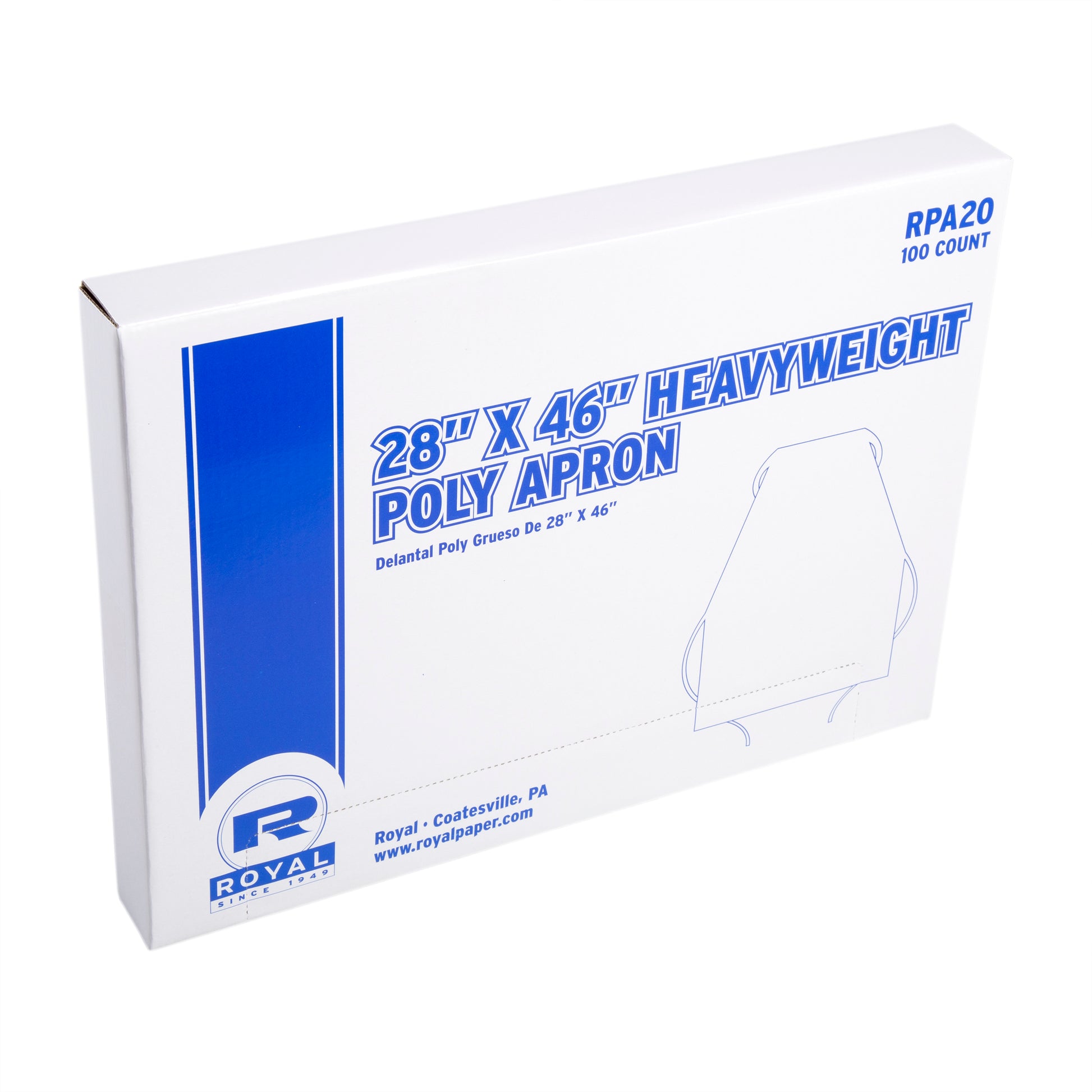 28" x 46" 1 Mil Poly Apron with Ties inner box