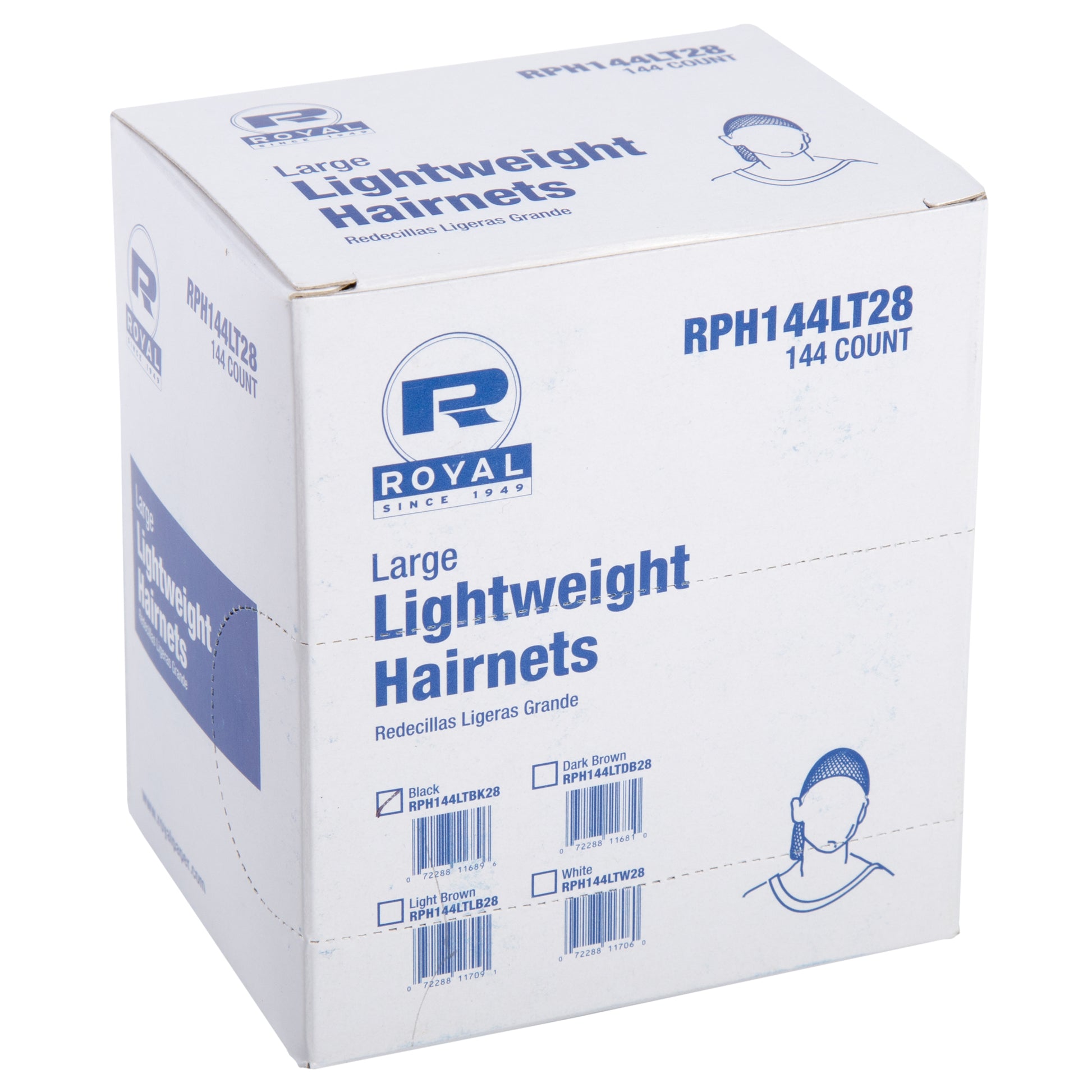 inner box of 28" Black Light Weight Hairnet Latex Free