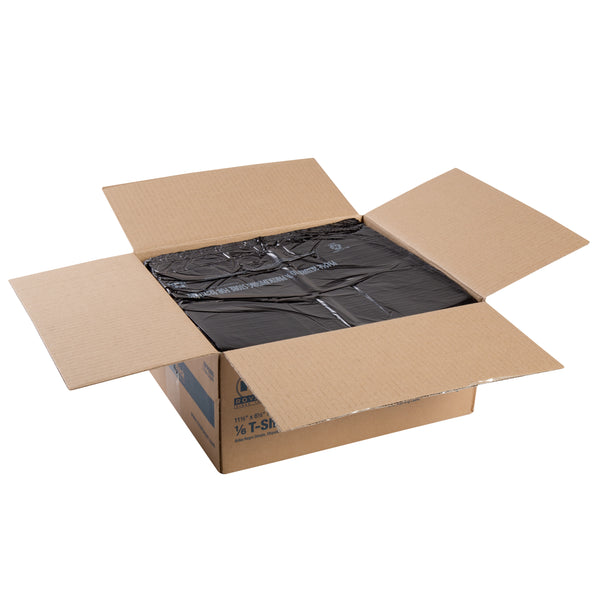 open case of 1/6 Plain Black Bags, 11.5