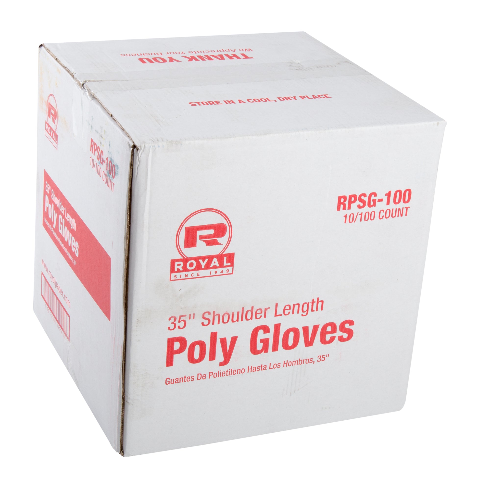 full case of 35" Shoulder Length Poly Gloves