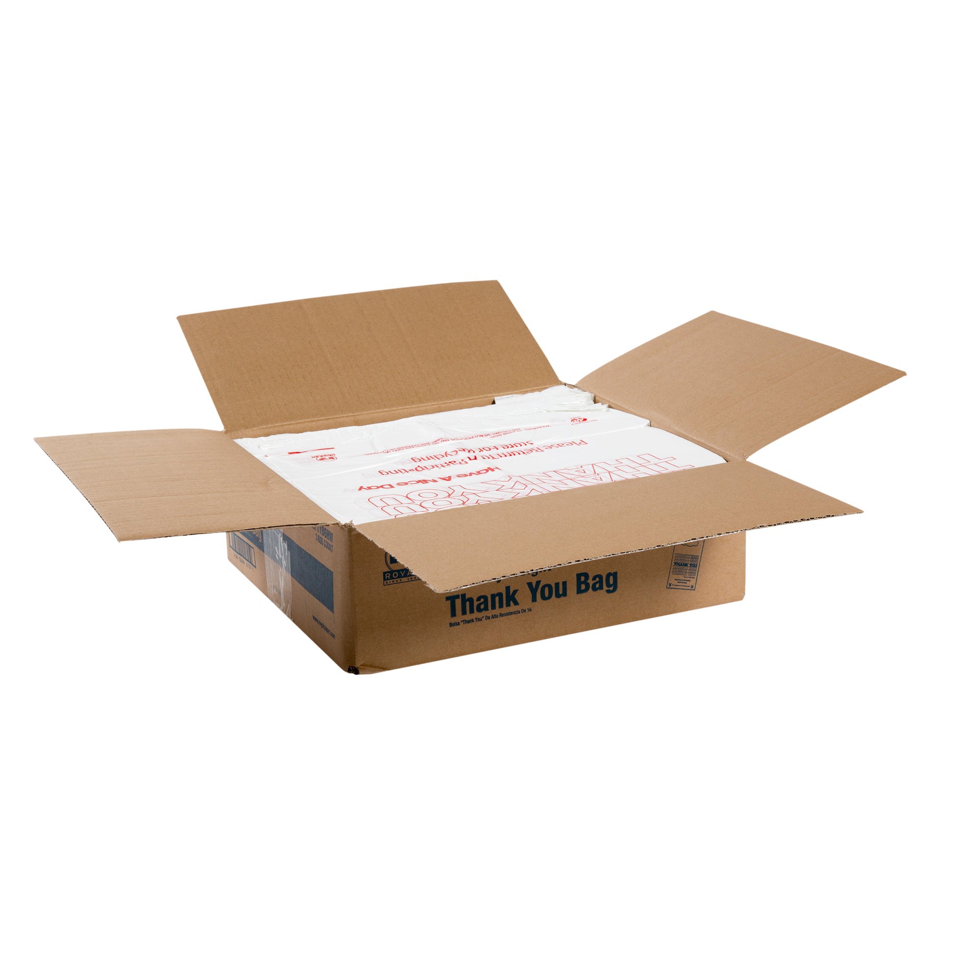 open case of Heavy Weight 1/6 Thank You Bags, 11.5" x 6.5" x 22"